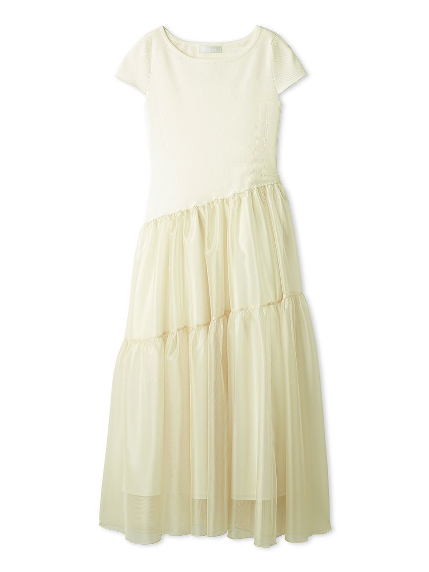 アシメチュールニットドッキングワンピース(ニットワンピース)｜DRESS