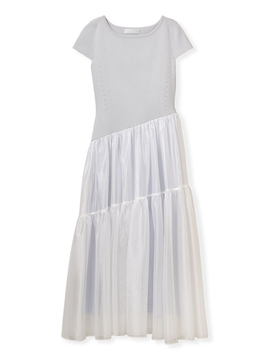 アシメチュールニットドッキングワンピース(ニットワンピース)｜DRESS