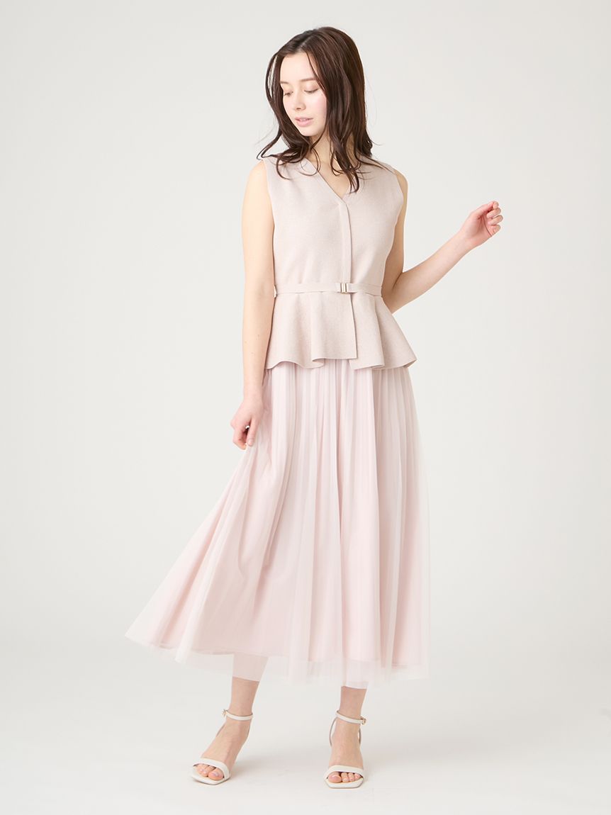 洗える】ジレドッキングワンピース(ニットワンピース)｜DRESS（ドレス