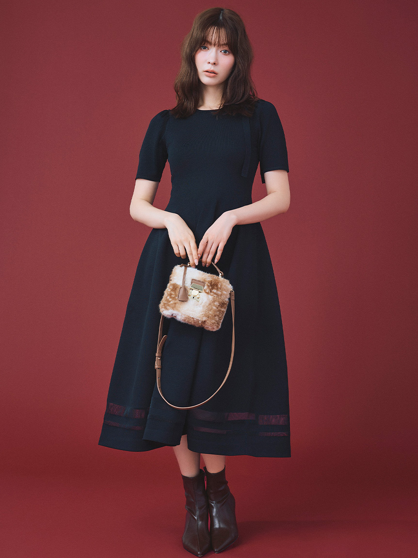 ネックリボンホールガーメントワンピース(ロングワンピース)｜DRESS