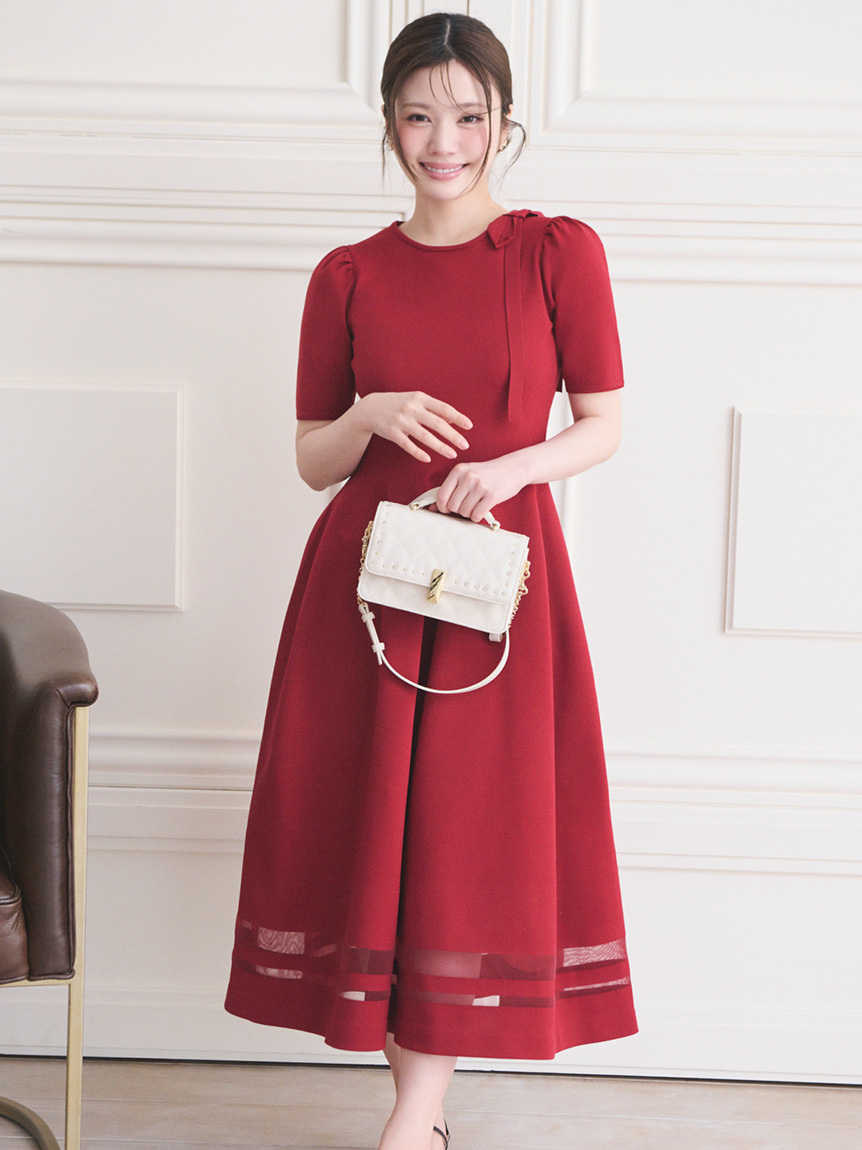 ネックリボンホールガーメントワンピース(デイリーワンピース)｜DRESS