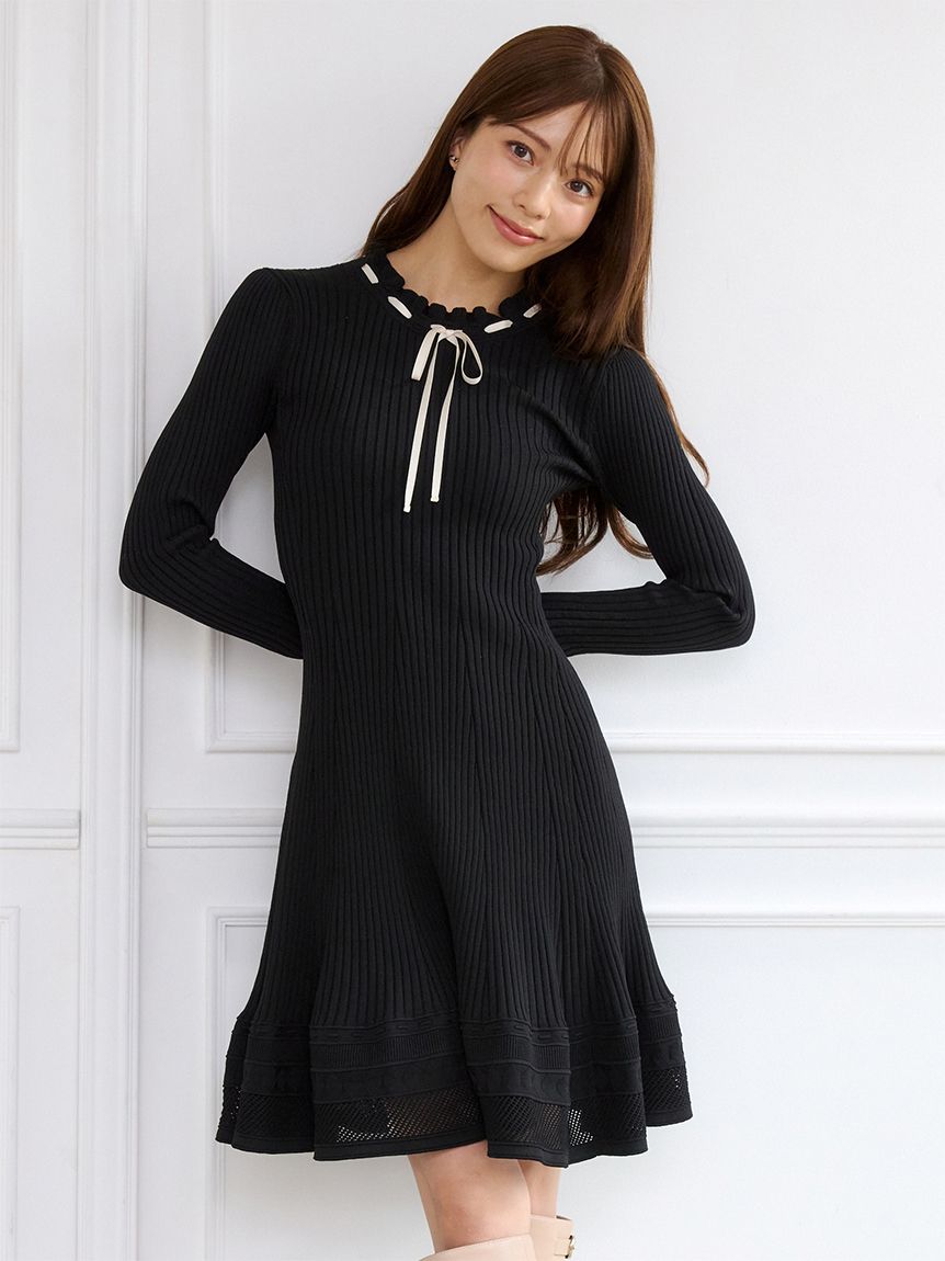 洗える】柄編みミニニットワンピース(ミニワンピース)｜DRESS｜CELFORD