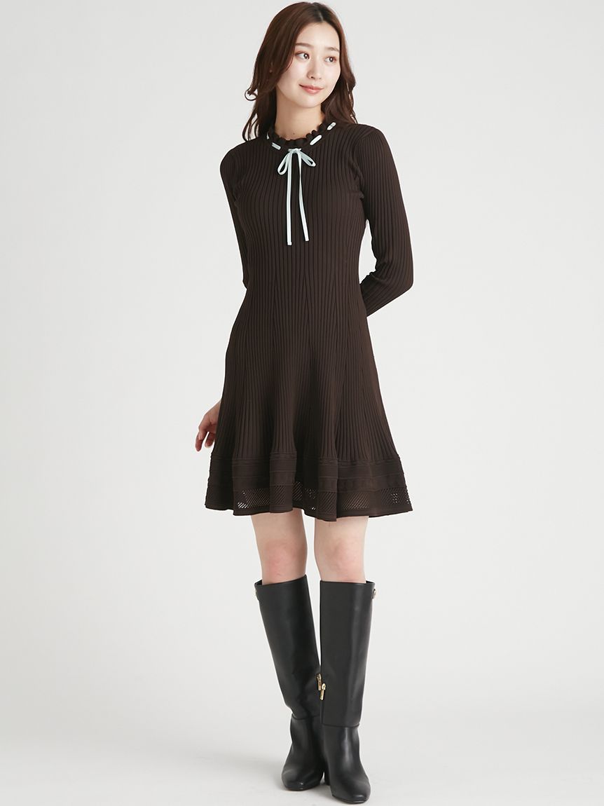 洗える】柄編みミニニットワンピース(ミニワンピース)｜DRESS｜CELFORD