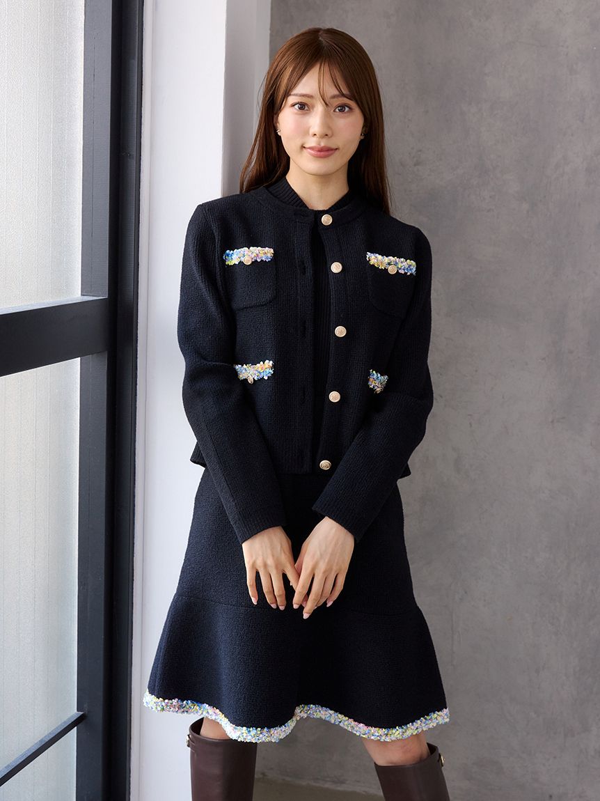 トリムミニニットワンピースセット(デイリーワンピース)｜DRESS