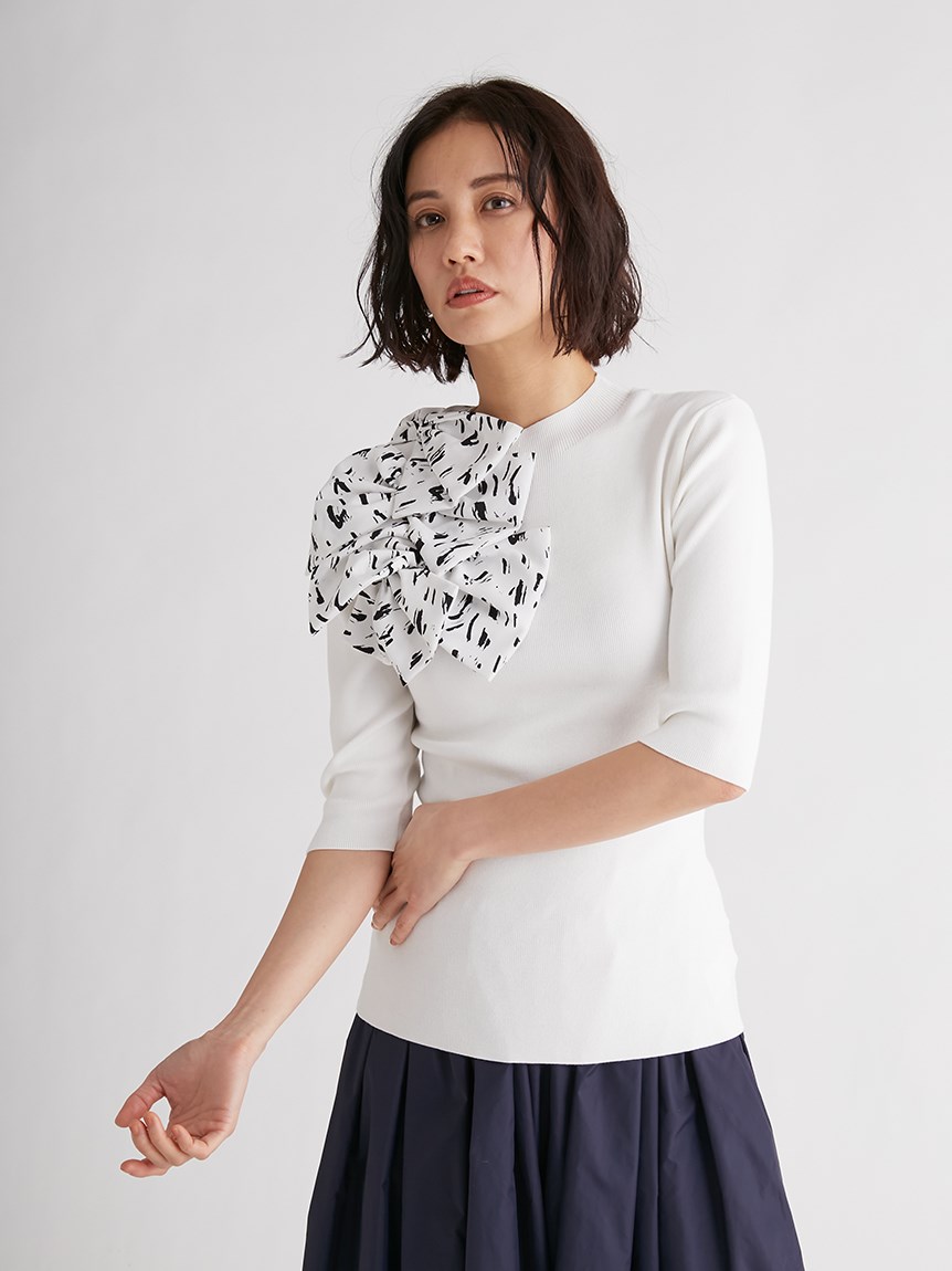 HANAE MORI×CELFORDコラボ】 デコラティブリボンニットプル(ニットプル 