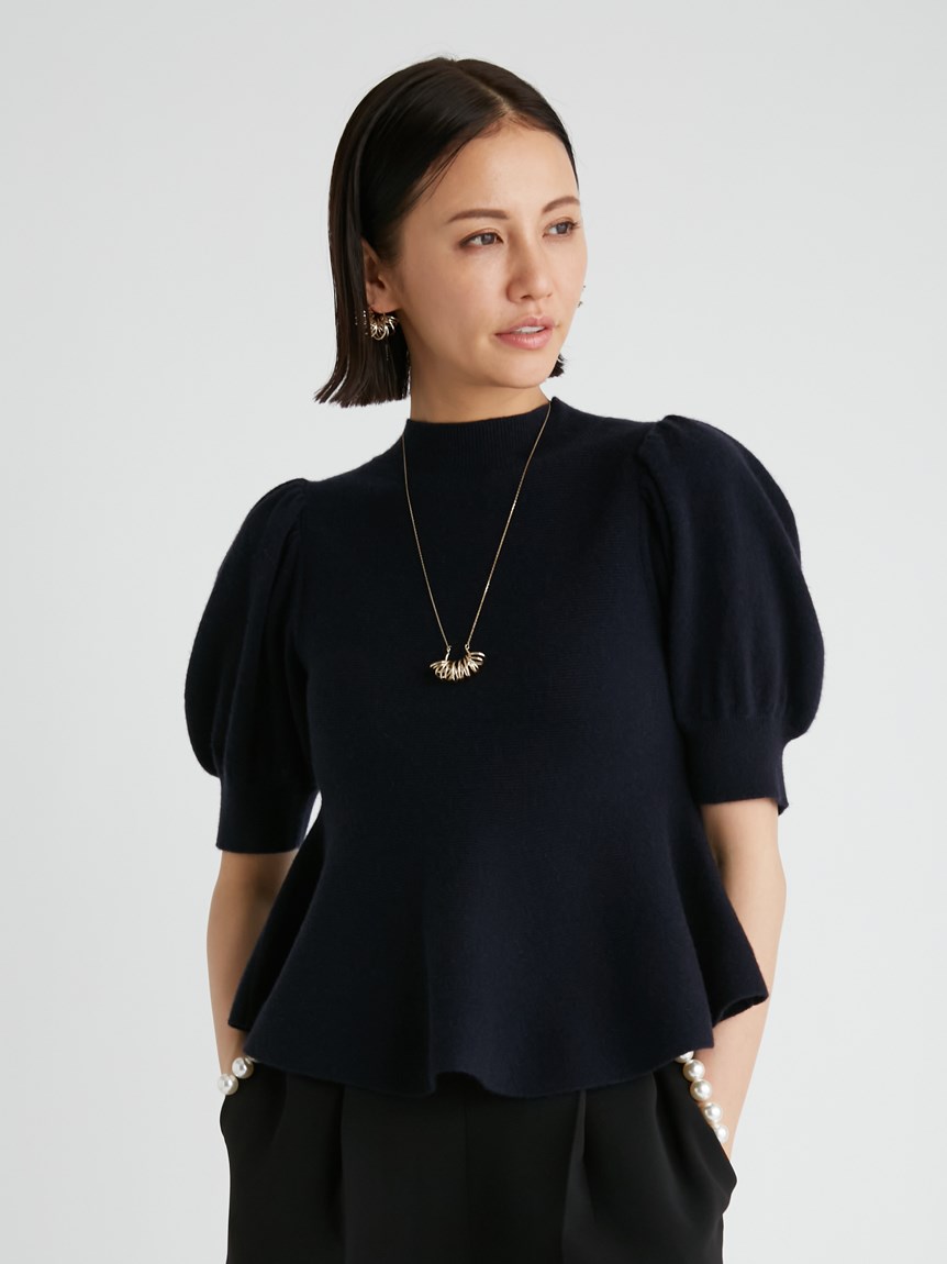カシミヤペプラムニットプルオーバー(ニットプルオーバー)｜TOPS 
