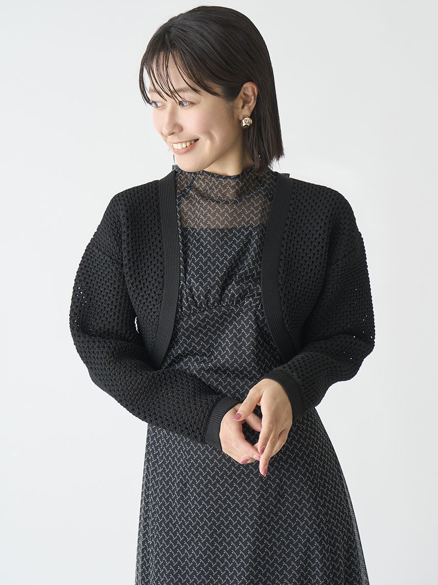 メッシュニットボレロカーディガン(カーディガン)｜TOPS（トップス