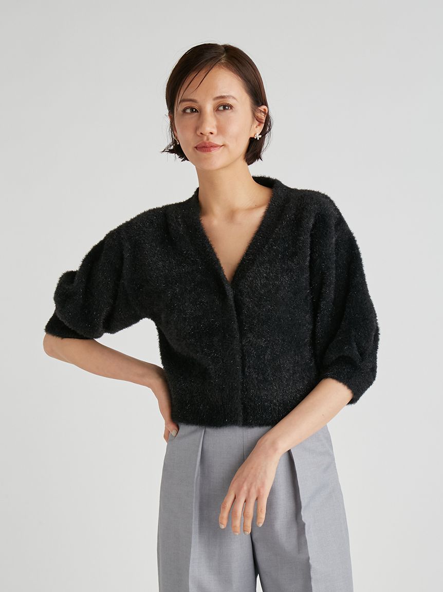 Ｖネックラメニットカーディガン(カーディガン)｜TOPS（トップス