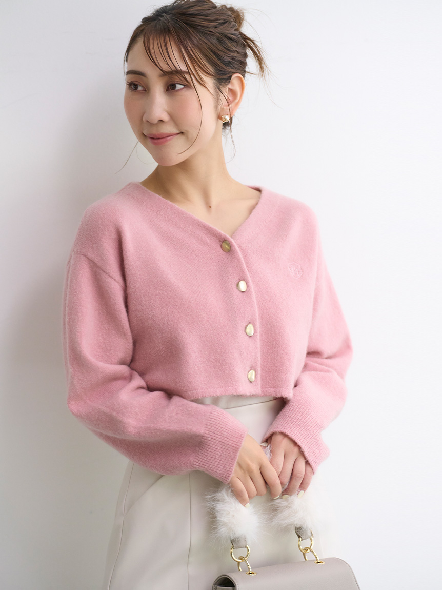 刺繍入りクロップドカーディガン(カーディガン)｜TOPS（トップス ...