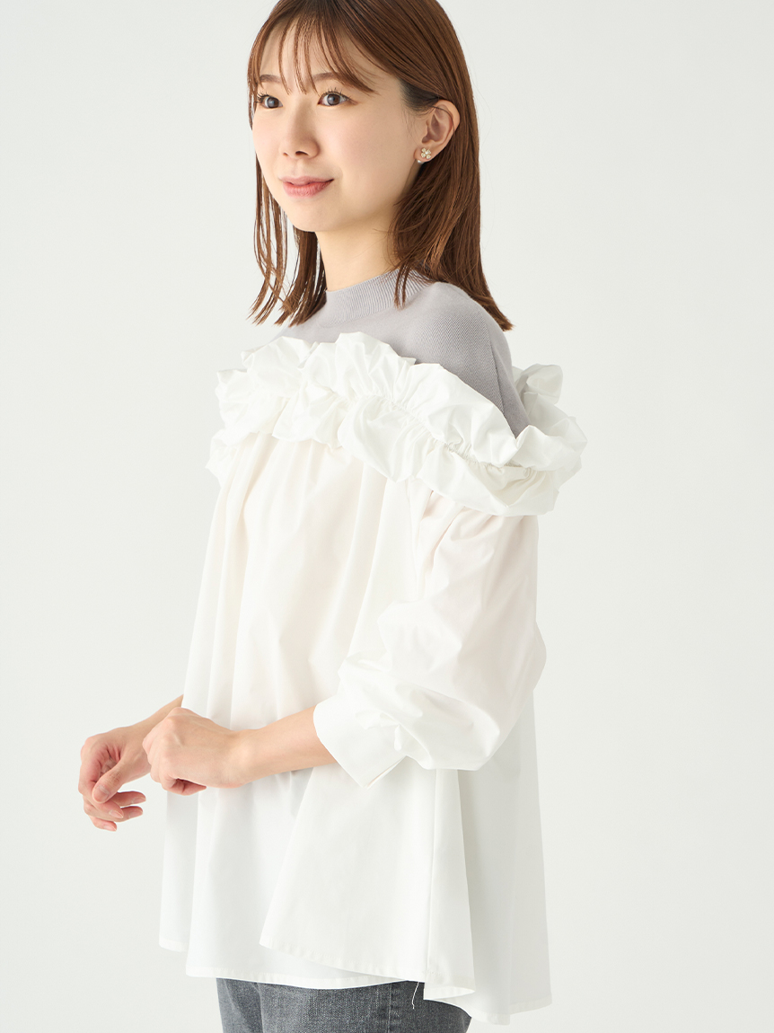 布帛ドッキングニットチュニック(ブラウス・シャツ)｜TOPS（トップス ...