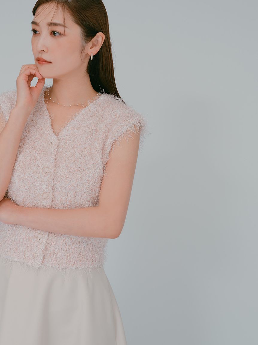 フラッフィーニットベスト(ニットプルオーバー)｜TOPS（トップス 