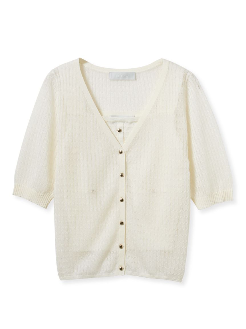 ビジューロゴカーディガン(カーディガン)｜TOPS（トップス
