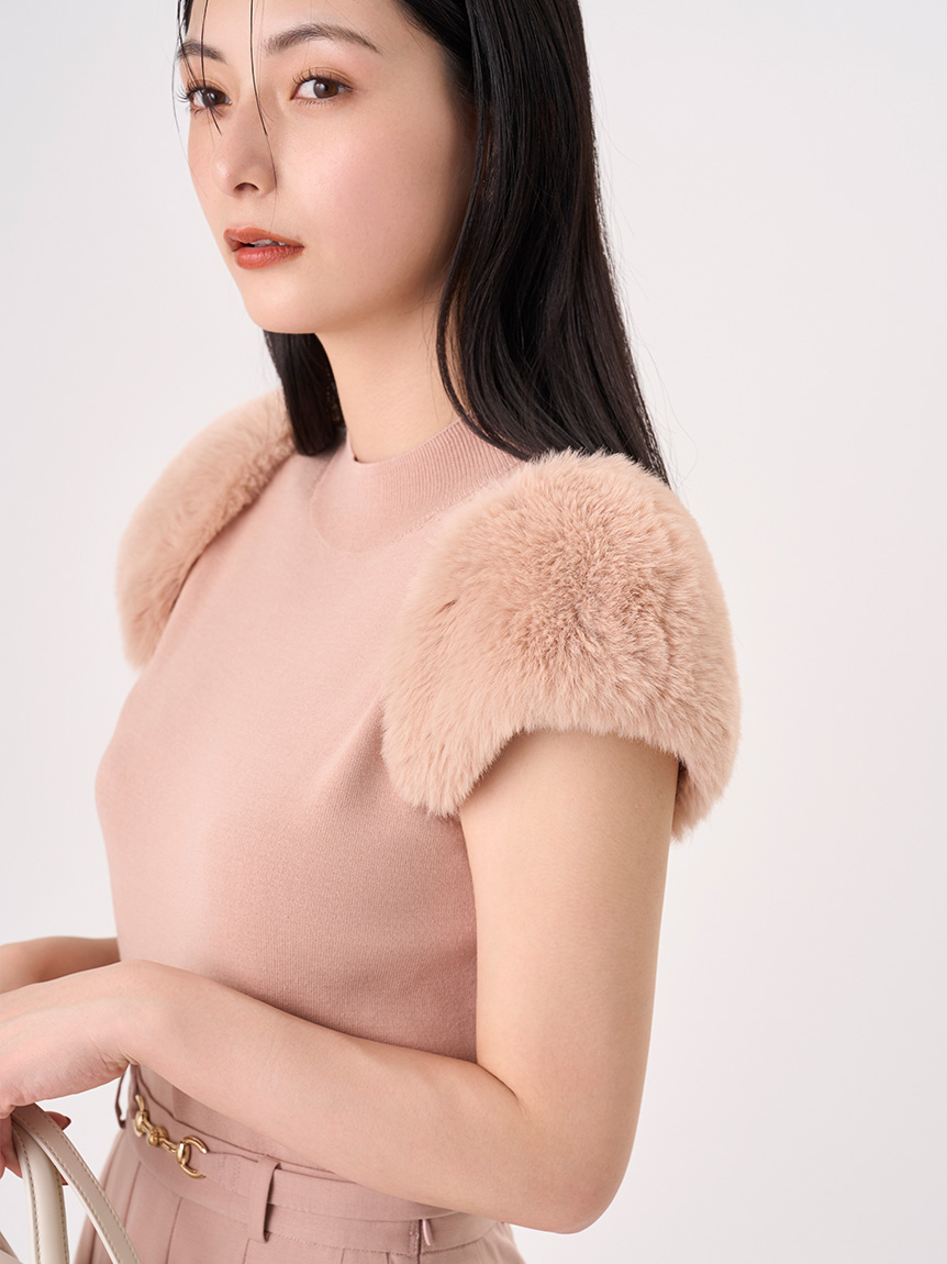 CELFORD ピンク ファー袖 ニット S すべてのカテゴリファーフリー|CELFORD(セルフォード)の通販