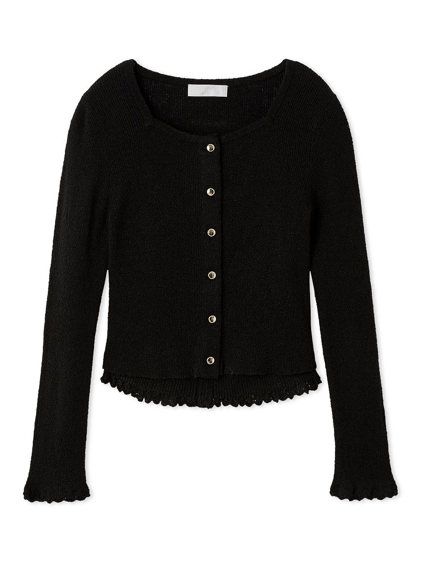 CELFORD ブラック ニットトップス 36 スクエアネックアンサンブルニット(ニットプルオーバー)｜TOPS