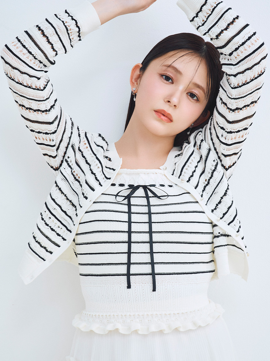 洗える】レーシーニットアンサンブル(カーディガン)｜TOPS（トップス