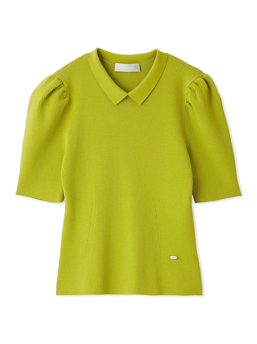洗える】シルク混襟付きニットプルオーバー(ニットプルオーバー)｜TOPS