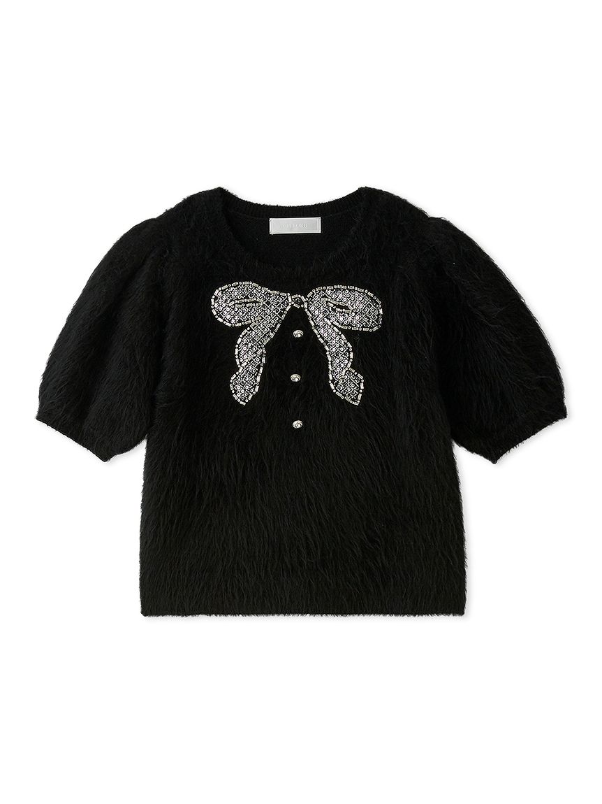 ビジューリボンニットプルオーバー(ニットプルオーバー)｜TOPS