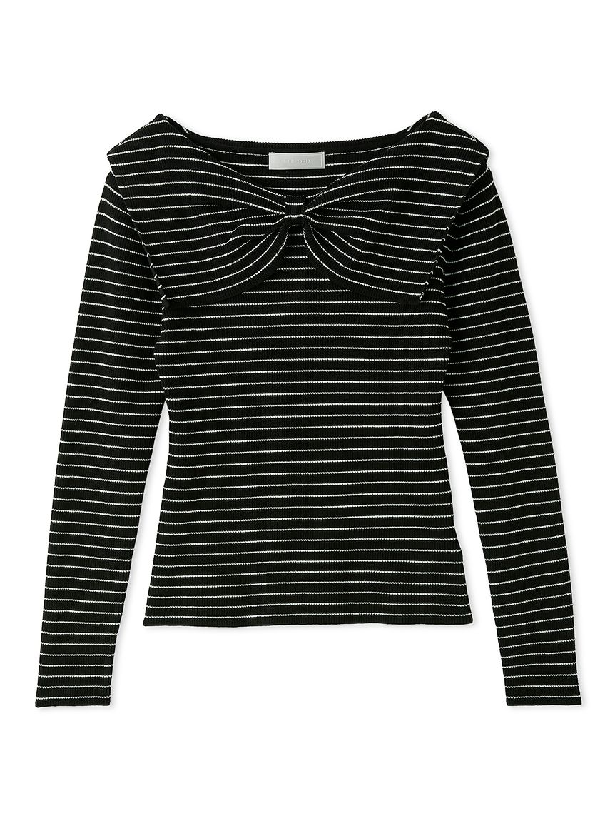 洗える】フロントリボンセーラーニット(ニット・セーター)｜TOPS