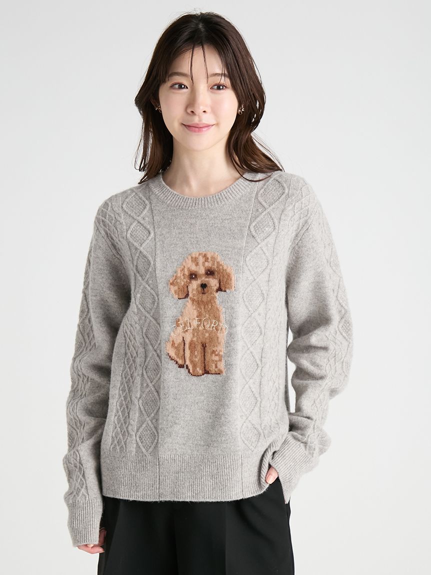 DOG柄ジャカードニットプルオーバー(ニット・セーター)｜TOPS｜CELFORD