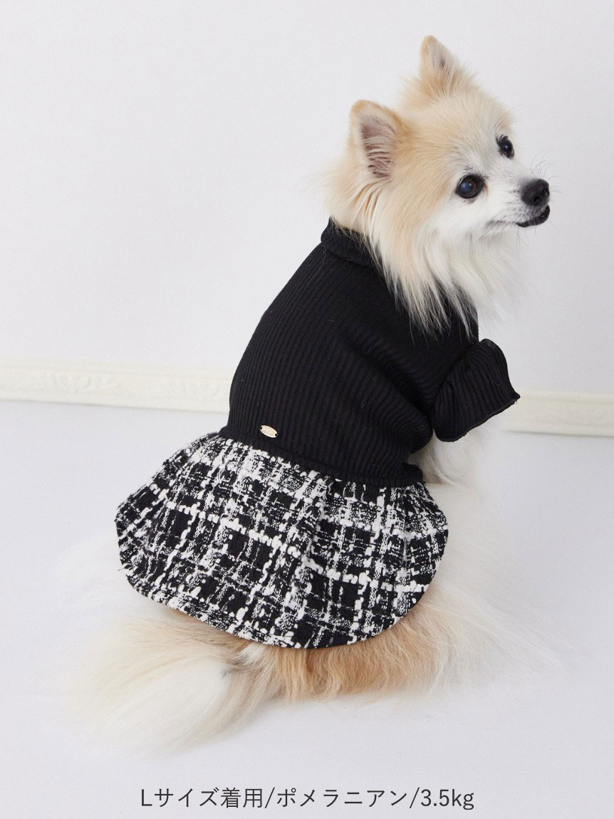 DOG&CAT】ツイードドッキングカットワンピース(ウェア)｜PET｜CELFORD