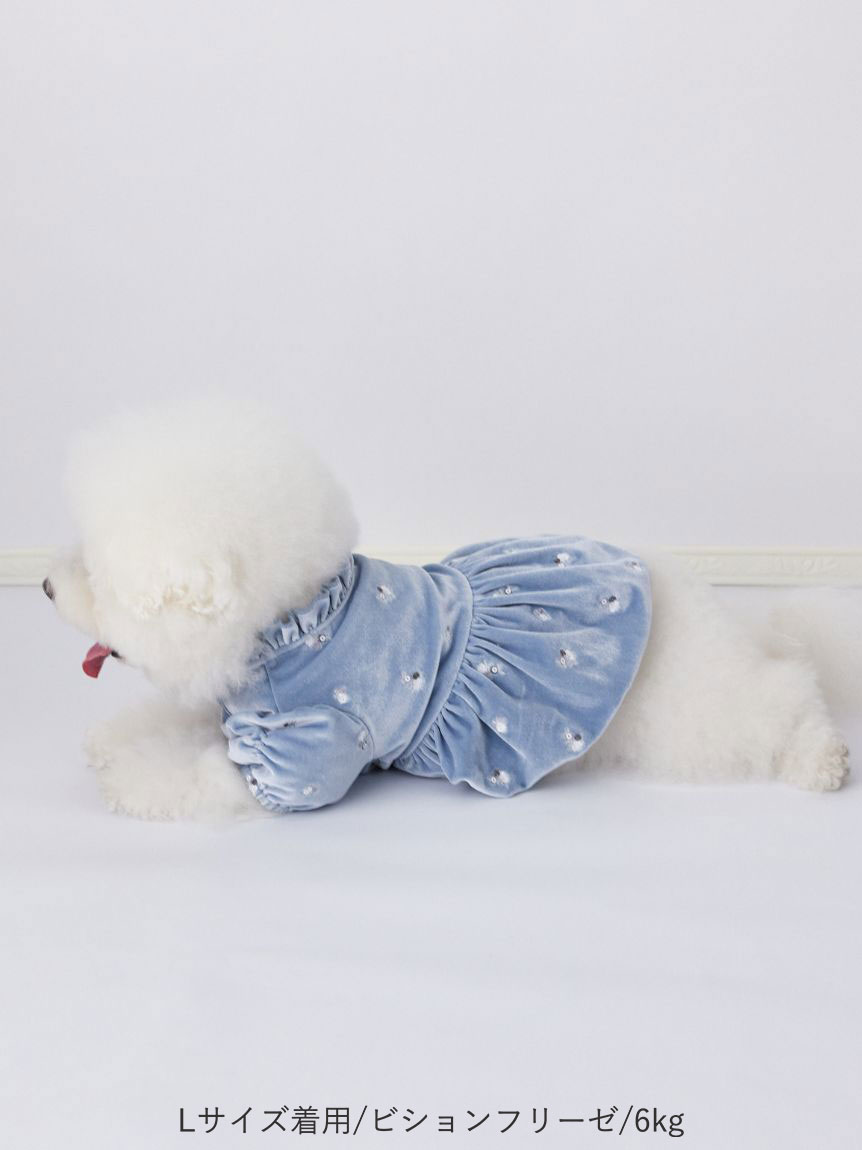 洗える】【DOG&CAT】小花刺繍ベロアワンピース(ウェア)｜PET｜CELFORD