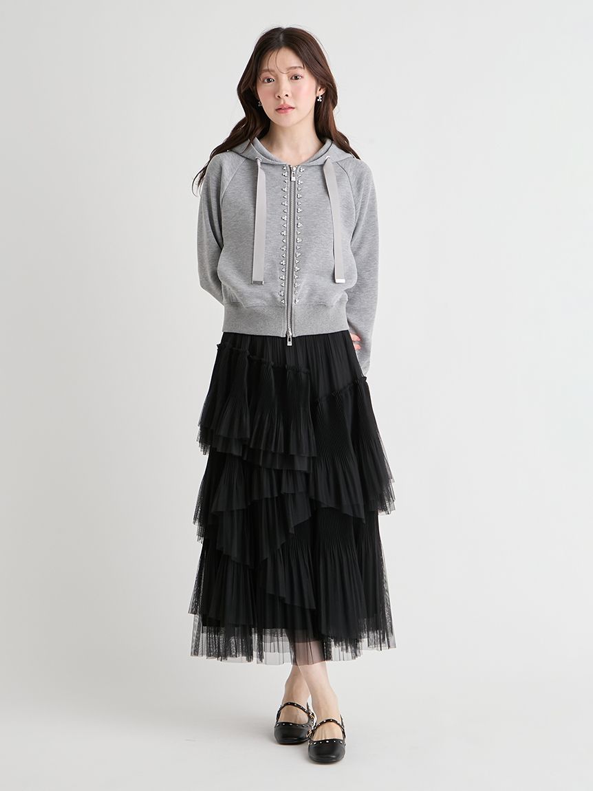UVカット】【洗える】フロントビシューフーディー(パーカー)｜TOPS