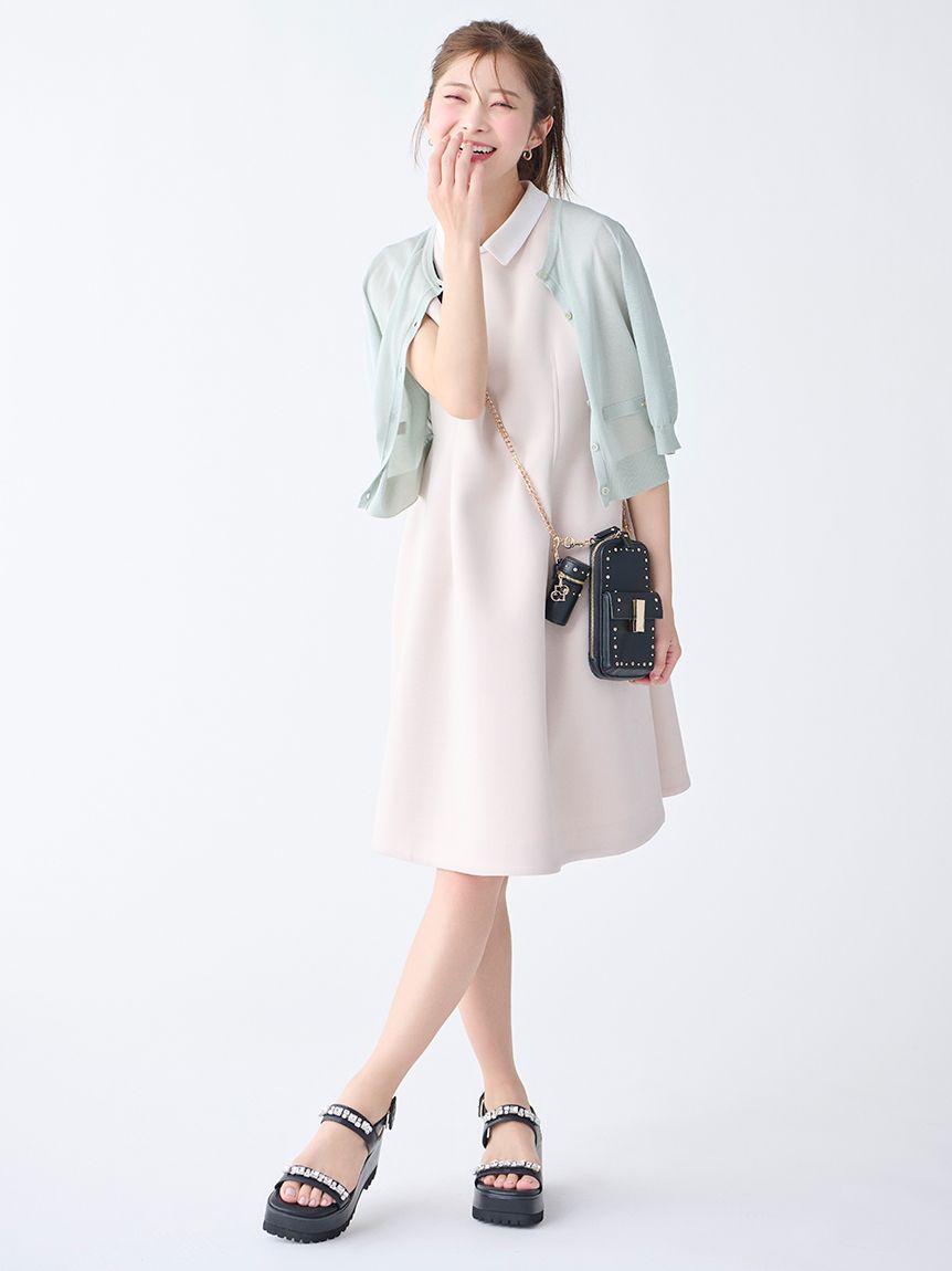 衿付きペプラムミニワンピース(デイリーワンピース)｜DRESS