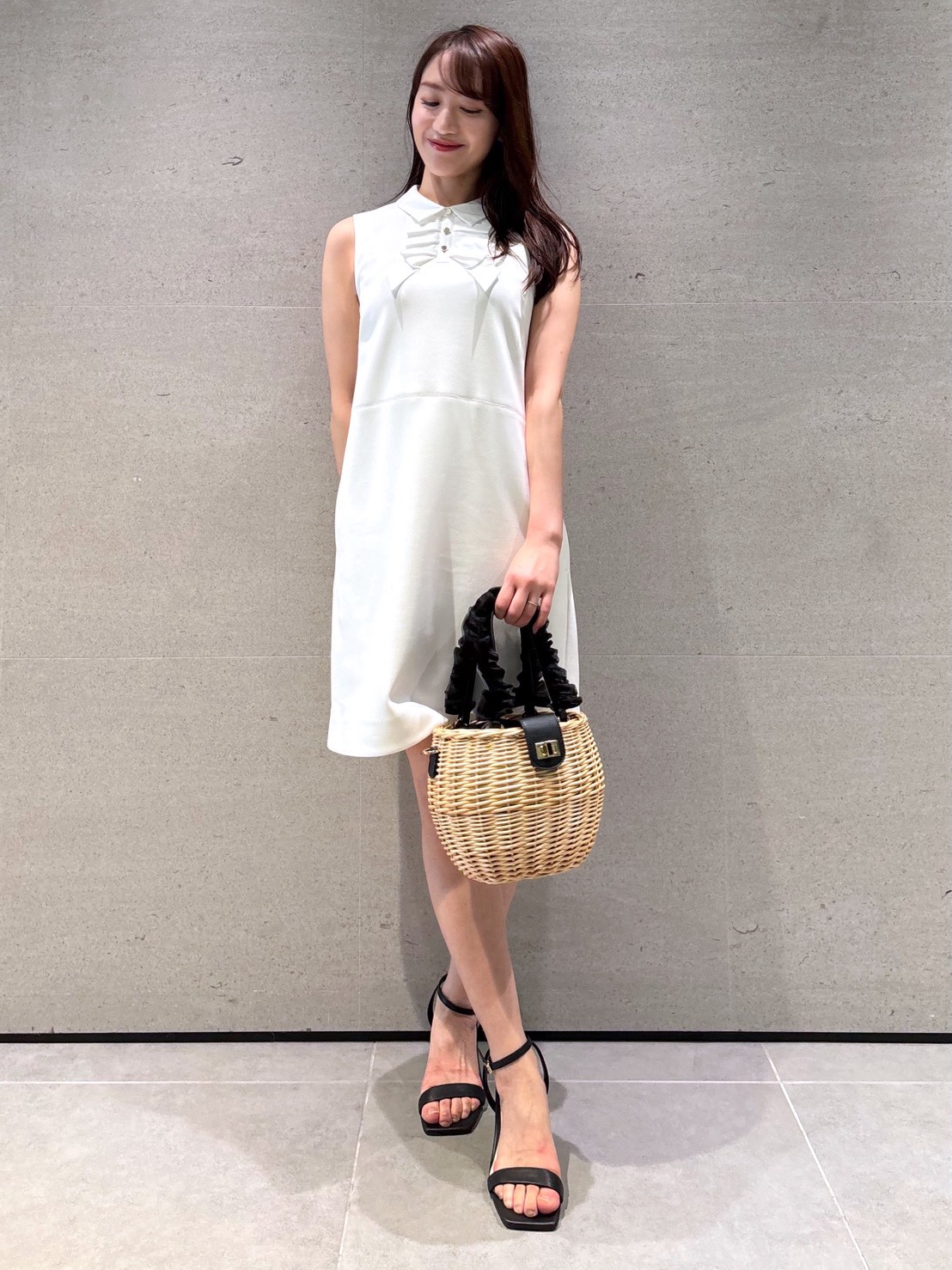 リボンデザイン襟付きミニワンピース(デイリーワンピース)｜DRESS