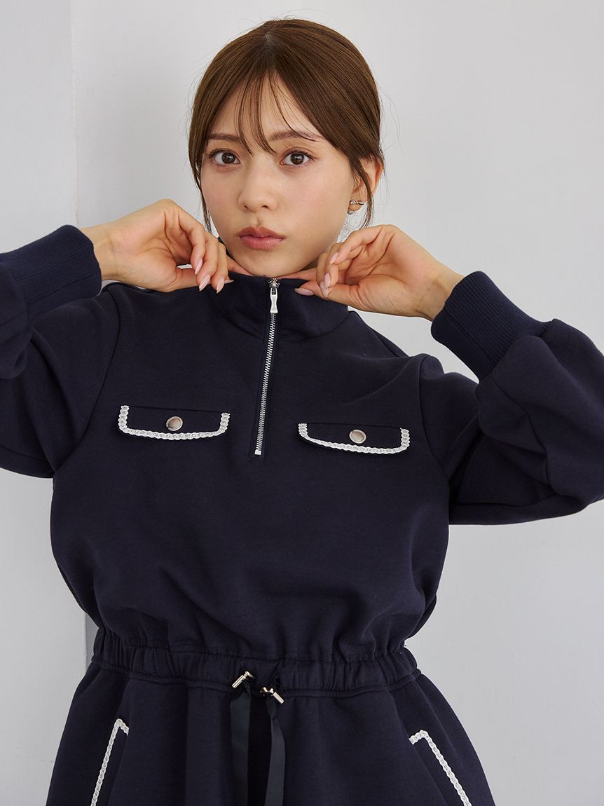 charbon シャルボン　セットアップ ハーフジップポンチミニワンピース(ミニワンピース)｜DRESS｜CELFORD