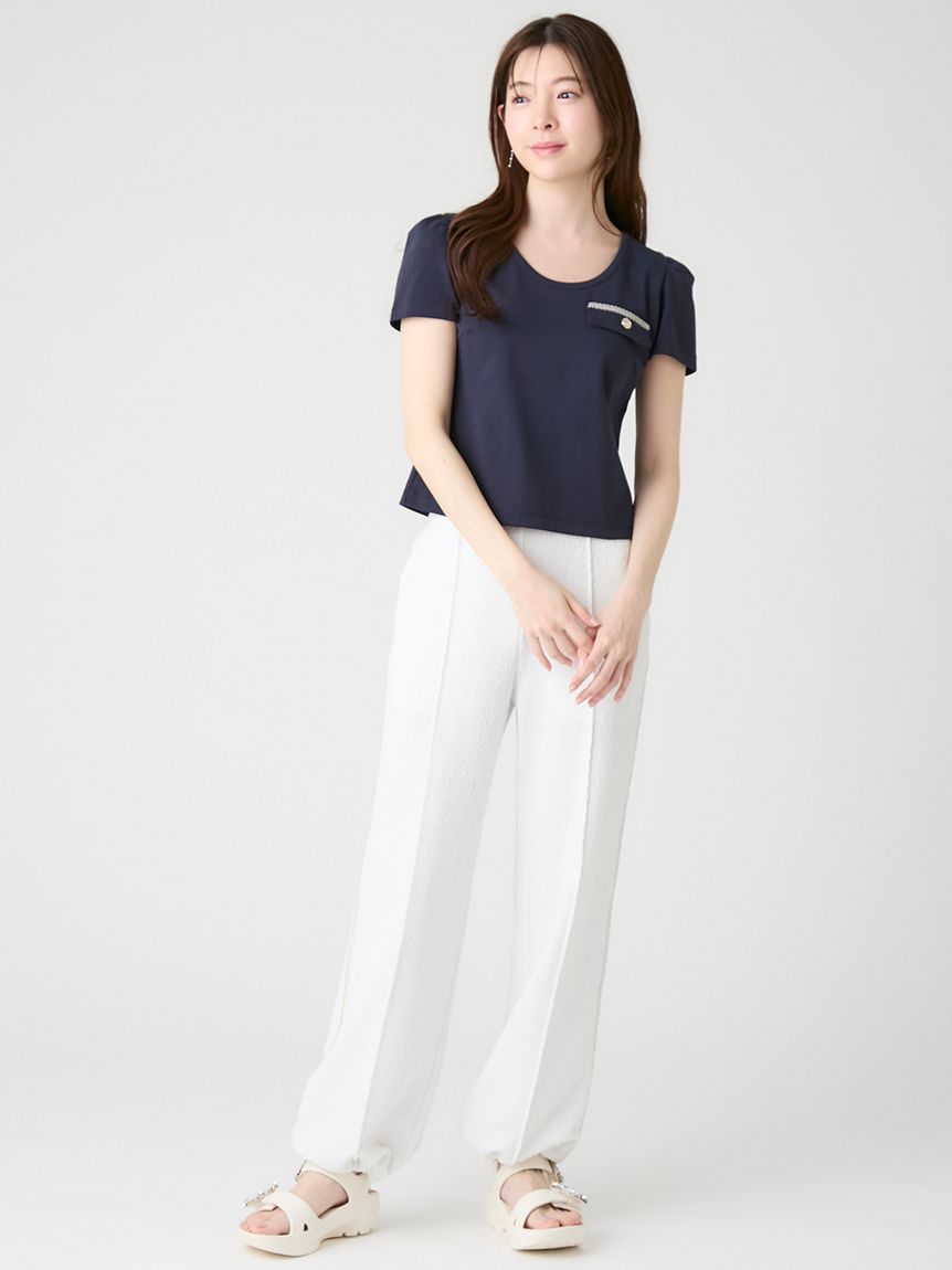 UVカット】カットツイードロングパンツ(ロングパンツ)｜PANTS（パンツ