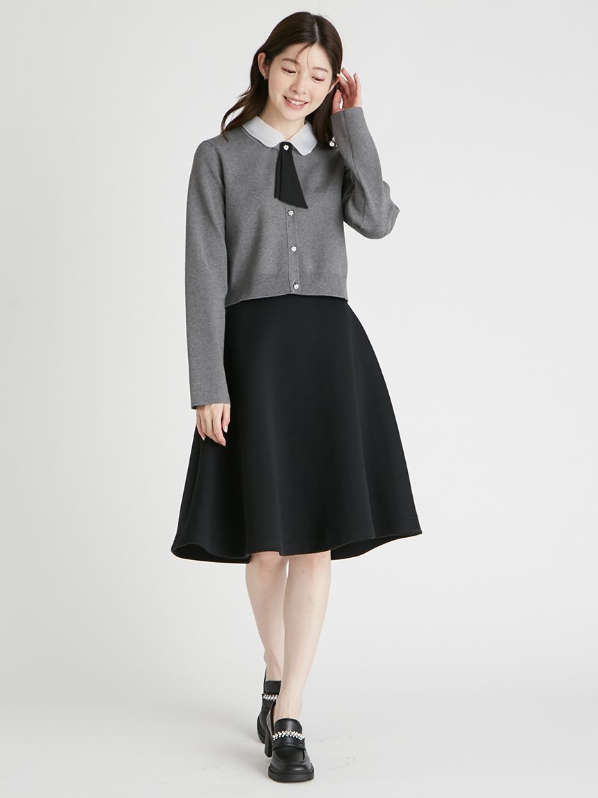 チャコット　フレアロングスカート ブラック　M ダンボールニットフレアスカート(SKIRT（スカート）)｜CELFORD