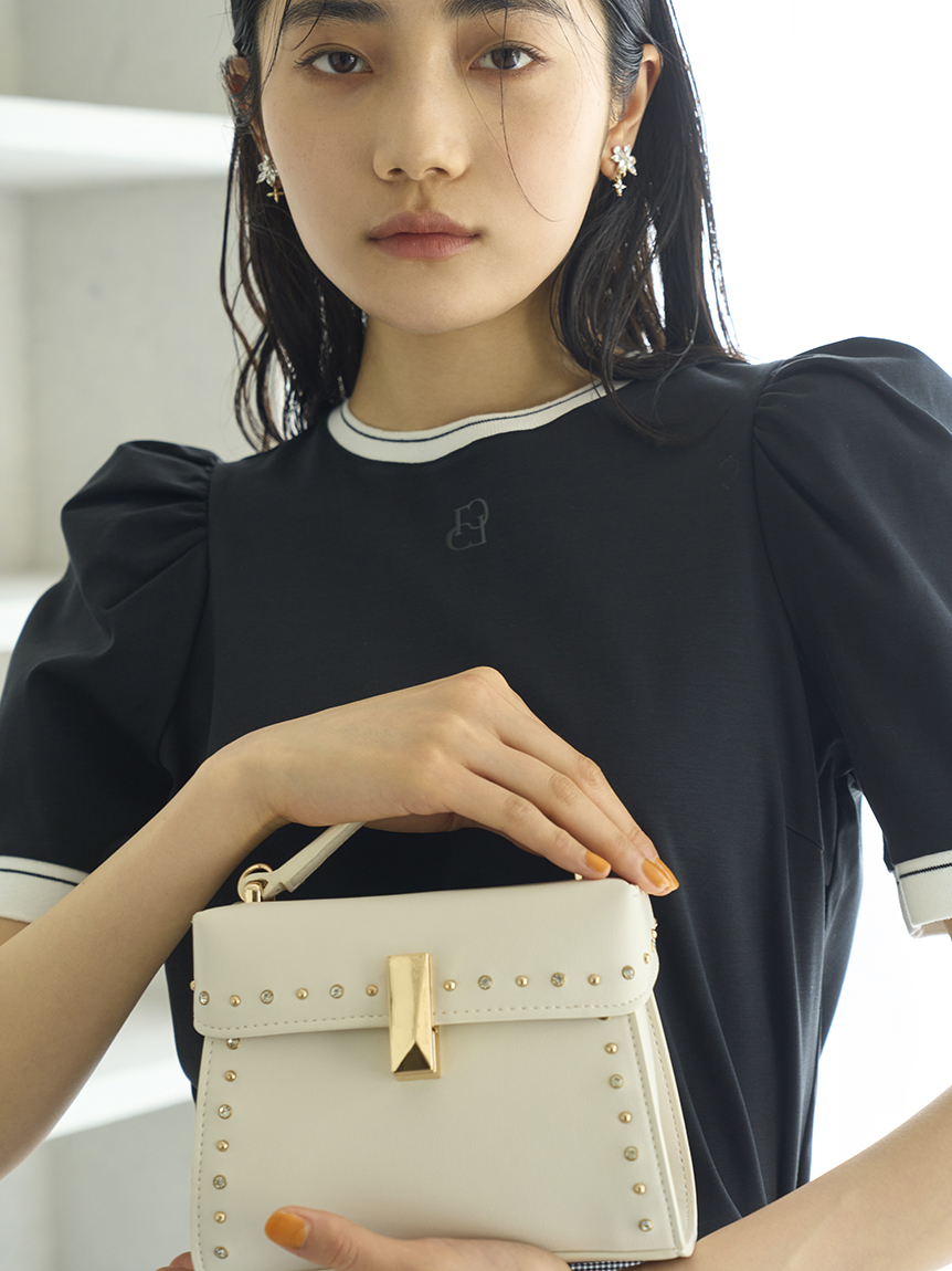 ロゴプリントパフスリーブカットソー(カットソー)｜TOPS（トップス 
