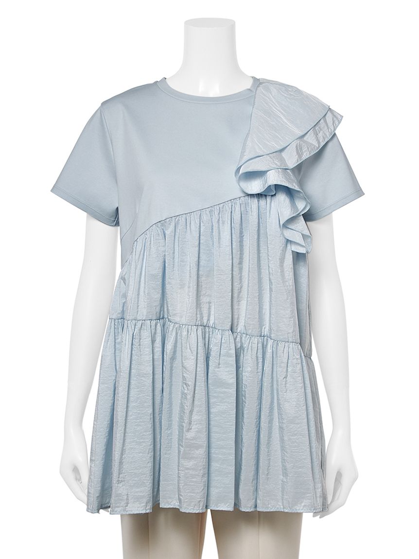 アシメフリルチュニックカットソー(カットソー)｜TOPS（トップス