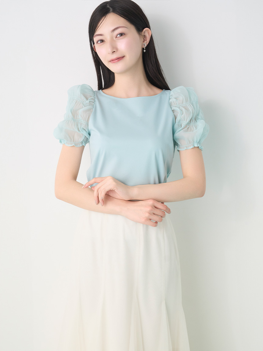 シュリンクスリーブカットソー(カットソー)｜TOPS（トップス