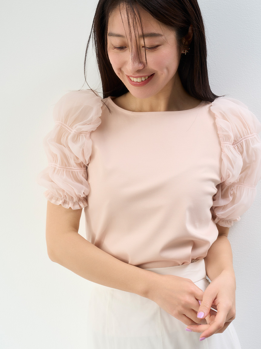 シュリンクスリーブカットソー(カットソー)｜TOPS（トップス