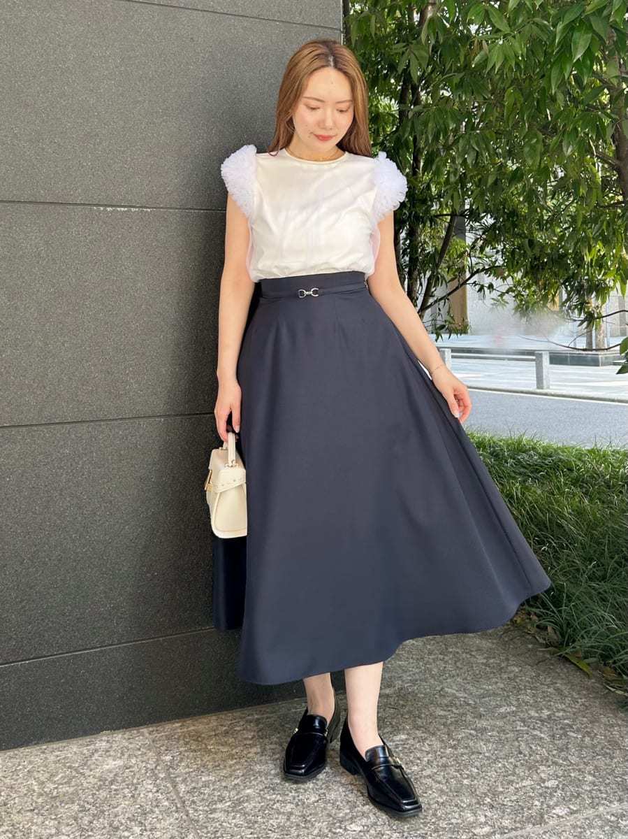 チュールスリーブレイヤードカットソー(カットソー)｜TOPS