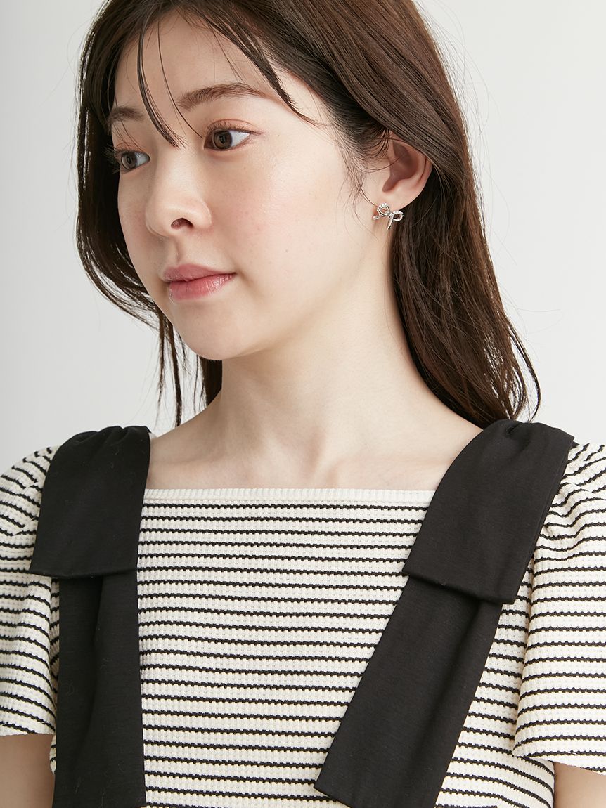 ショルダーリボンカットトップス(カットソー)｜TOPS（トップス