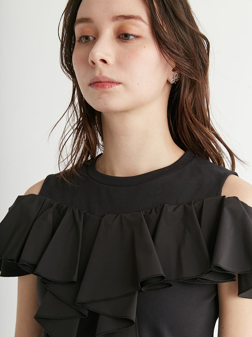 特価商品  2Wayラッフルフリルトップス(カットソー)｜TOPS（トップス ヨガ・ピラティス