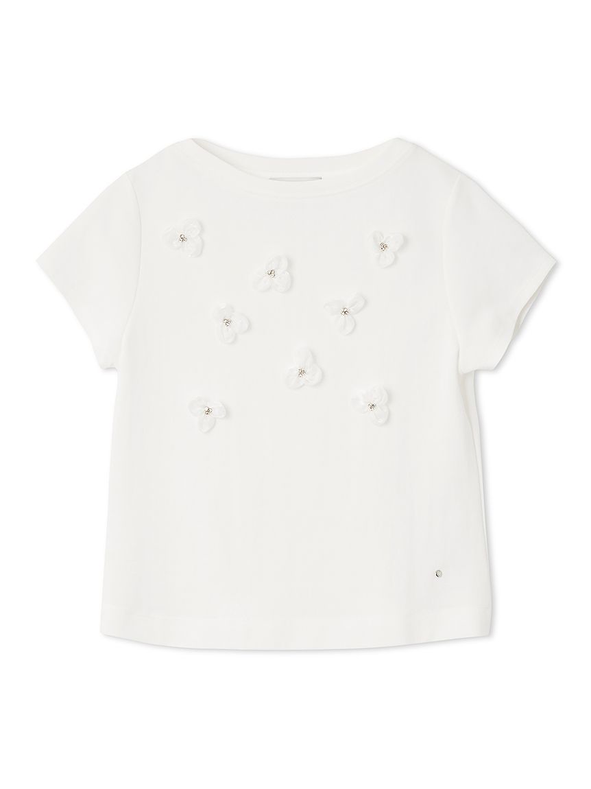 フラワーモチーフTシャツ(カットソー)｜TOPS（トップス