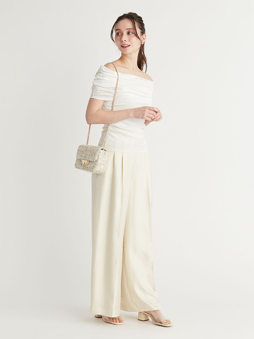 オフショルチュールベロアトップス(カットソー)｜TOPS（トップス