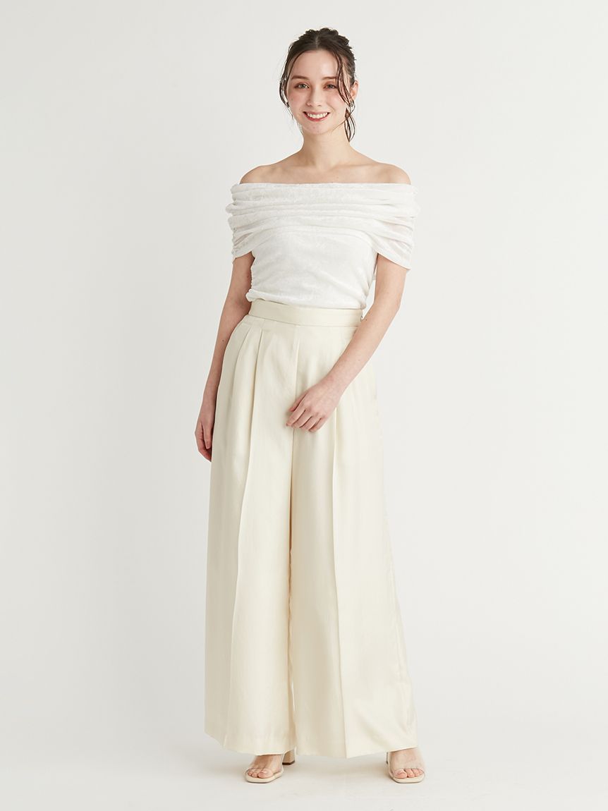 オフショルチュールベロアトップス(カットソー)｜TOPS（トップス