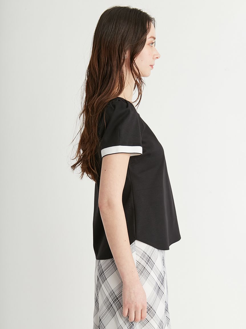 カリグラフィ刺繍Tシャツ(カットソー)｜TOPS（トップス