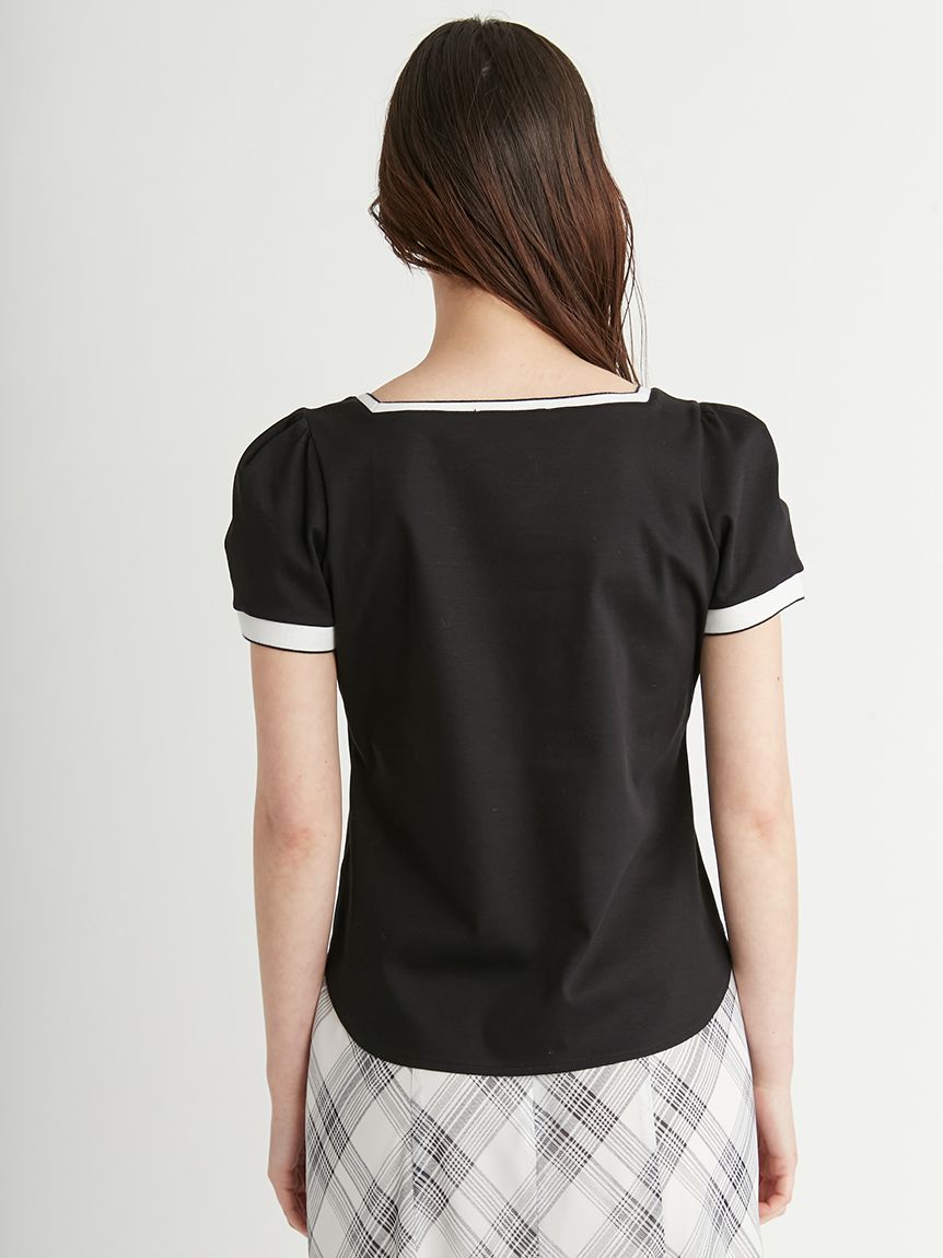 カリグラフィ刺繍Tシャツ(カットソー)｜TOPS（トップス