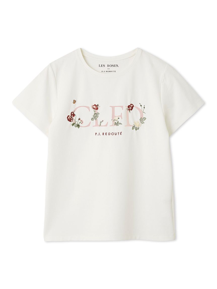 エンブロイダリーロゴＴシャツ　カシミヤ　BARRIE □2600072 エンブロイダリーロゴ半袖Tシャツ black / off-white