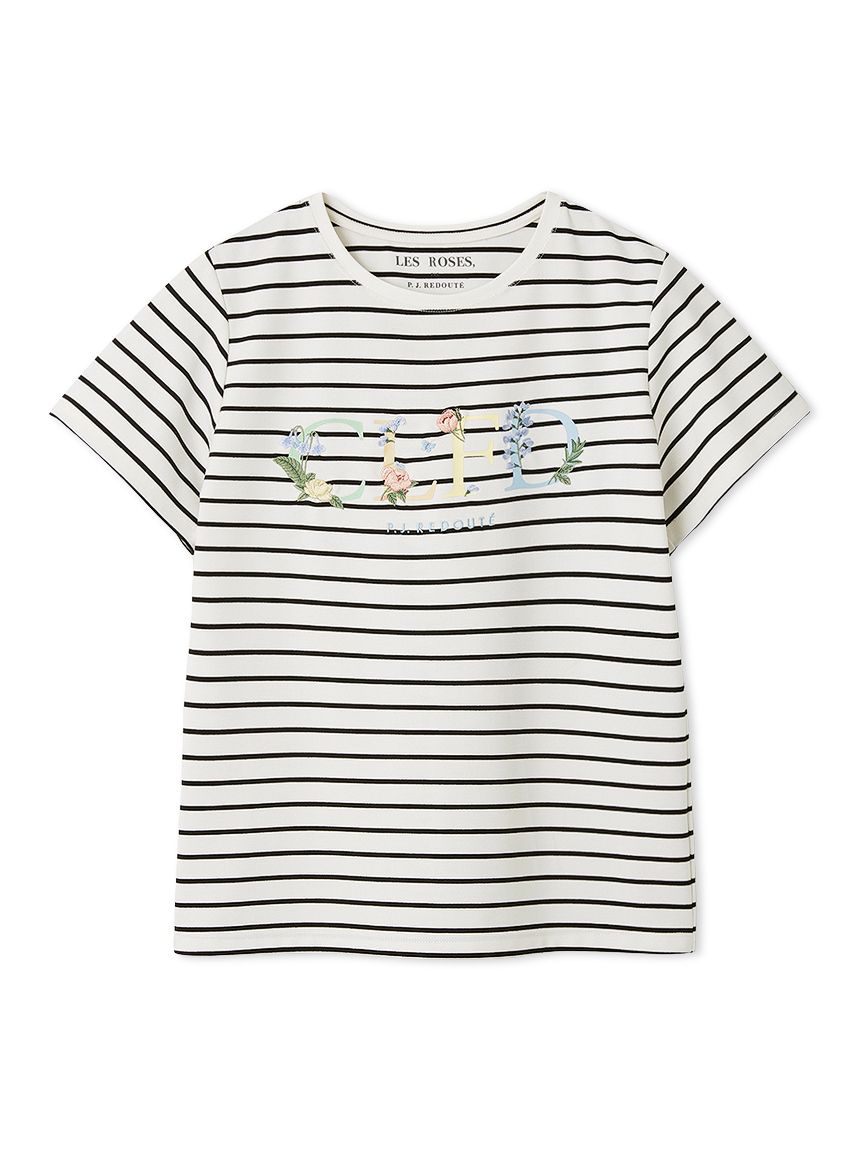 即日発送　CELFORD×P.J. REDOUTEコラボ　Tシャツ　ブラック CELFORD｜【CELFORD×P.J. REDOUTEコラボ】 エンブロイダリーT