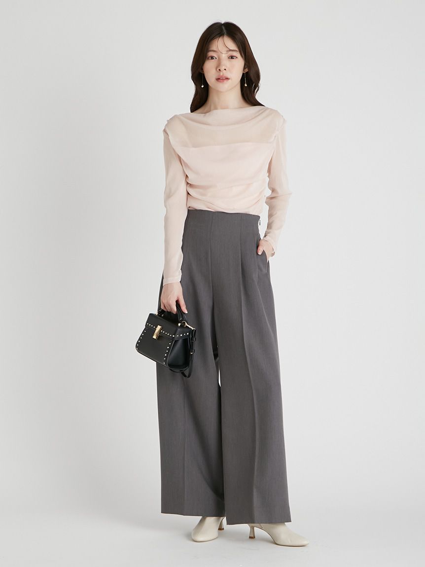 AMERI★大人気★チュールトップス★black Ameri VINTAGE シアーチュールトップス付きブラックドレス (S