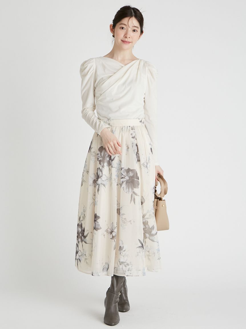 カシュクール風シア―ベロアトップス(カットソー)｜TOPS（トップス