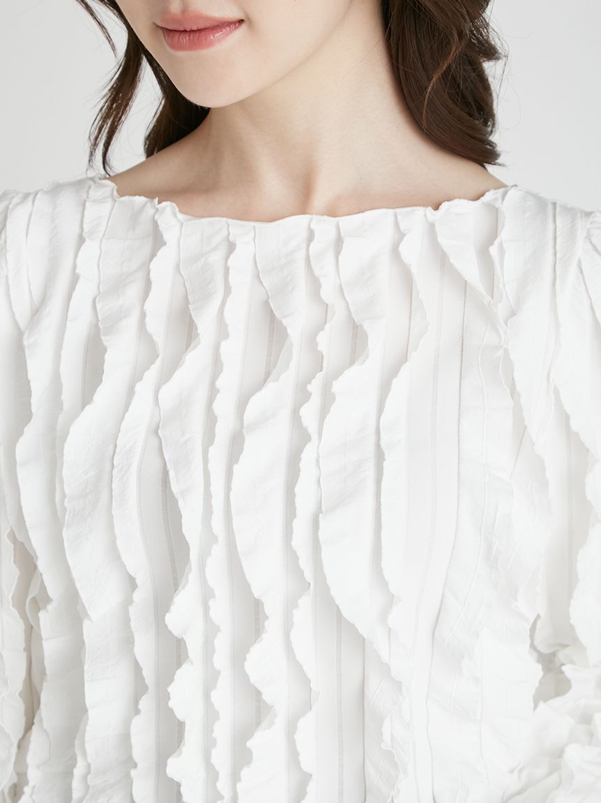 フリルジャガードカットトップス(ブラウス・シャツ)｜TOPS