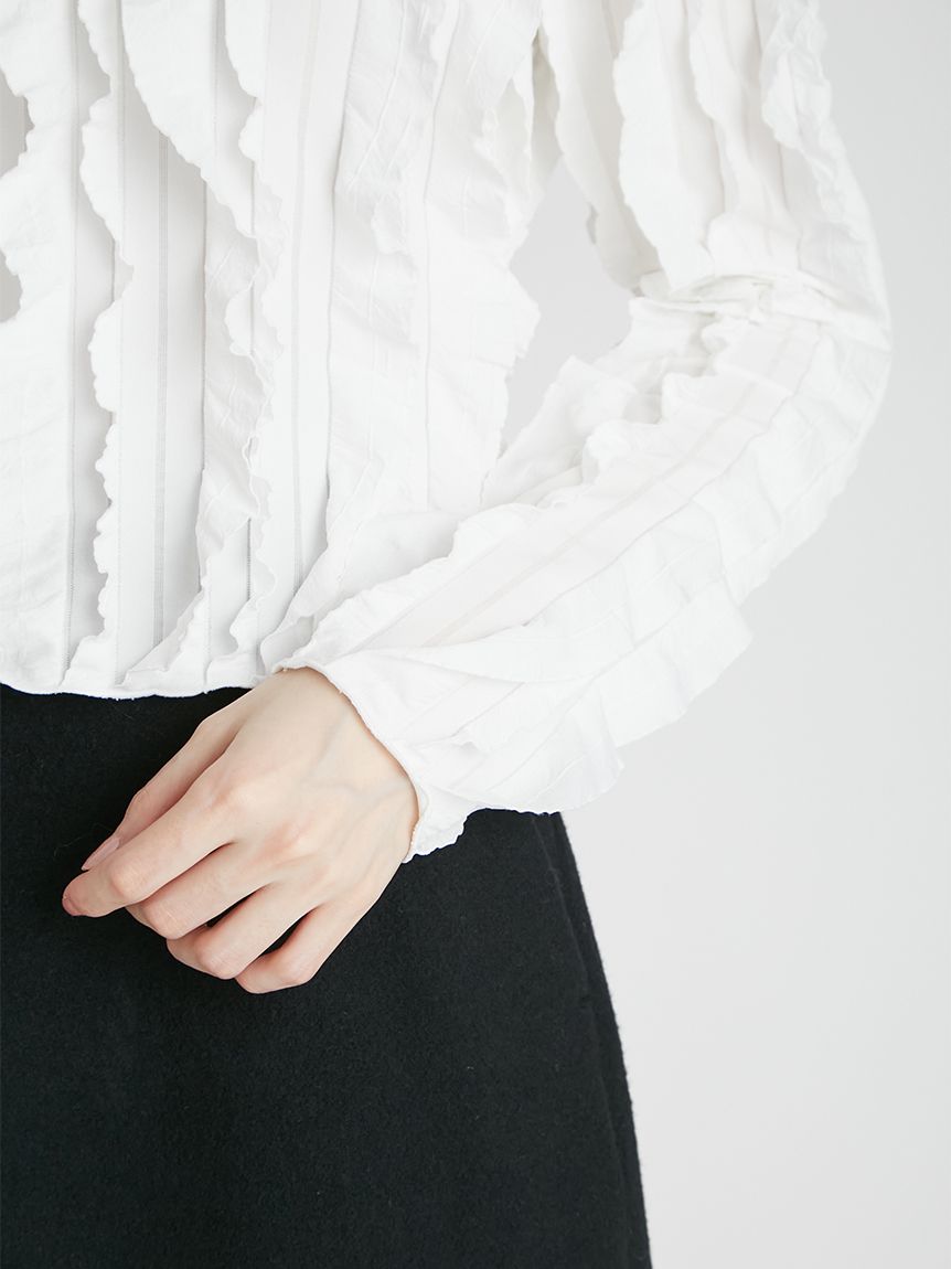 フリルジャガードカットトップス(ブラウス・シャツ)｜TOPS