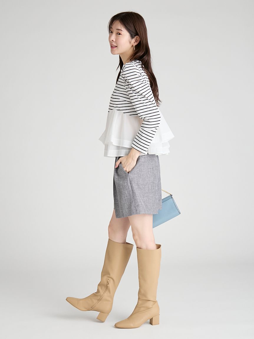 ペプラムドッキングカットトップス(カットソー)｜TOPS（トップス